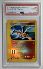 V1107: 2002: CHARIZARD-REV.FOIL: 40/165: EXPEDITION: PSA 8: NM-MT: 87502231